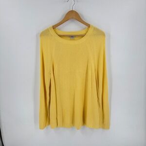 Croft‎ & Barrow Yellow Roll Neck Crew Neck Lightweight Sweater Spring Size XL